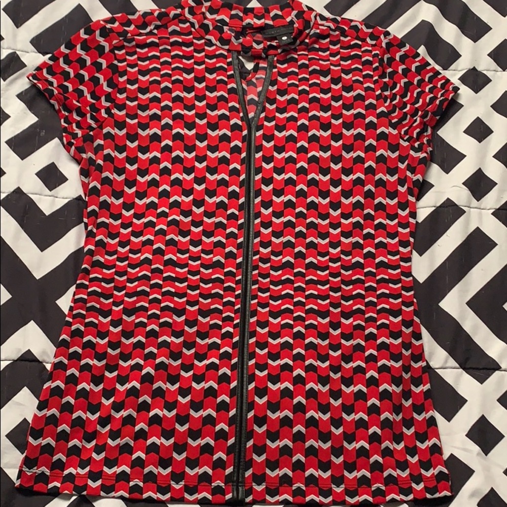 Red/black blouse